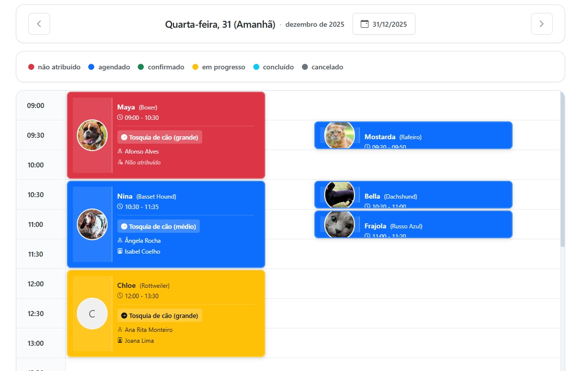 Dashboard da Agenda Diária